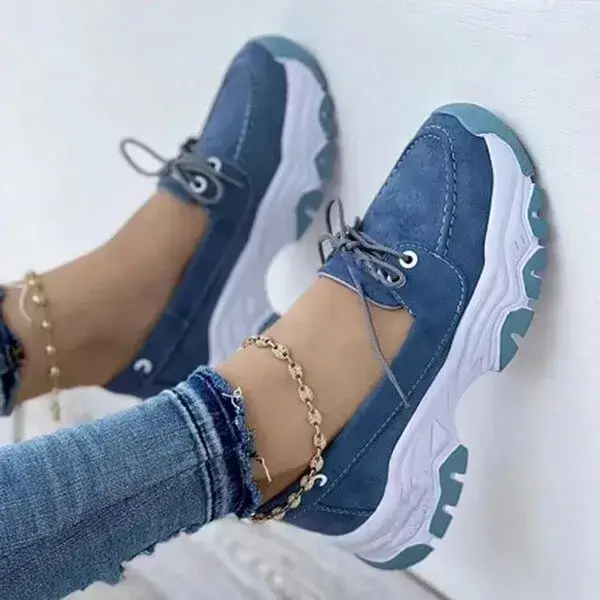 Womens Platform Sneakers | Water-Repellent Low-Top Casual Shoes in Black, Red, White, Sky Blue