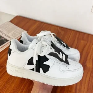 Dalsonshoes Women Fashion Round Toe Cross Platform Sneakers