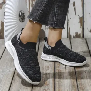 Dalsonshoes Women Fashion Round Toe Slip-On Flat Non-Slip Lightweight Sneakers