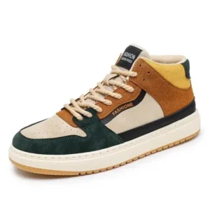 Dalsonshoes Men'S Fashion Breathable Color Block Pu Sneakers