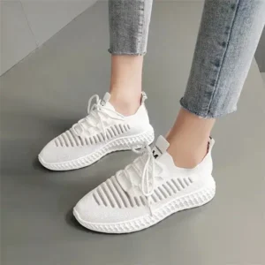 Dalsonshoes Women Fashion Mesh Cloth Lace-Up Sneakers