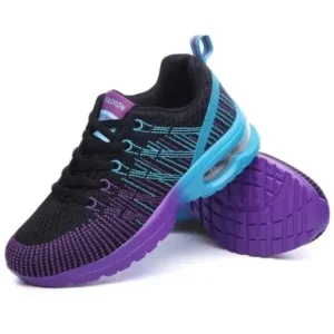 Dalsonshoes Women Fashion Casual Lace Up Design Mesh Breathable Air Cushion Shock Absorbing Sneakers