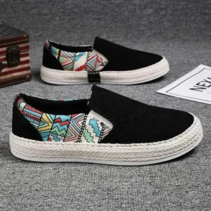 Dalsonshoes Men Fashion Color Matching Breathable Canvas Flats Shoes