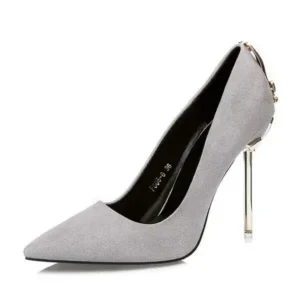 Dalsonshoes Women Sexy Metal Heel Pointed-Toe High Heels Shoes