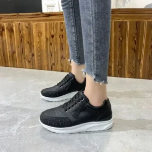 Dalsonshoes Women Casual Rhinestone Decor Fashion Plus Size Sports Running Shoes Round Toe Sneakers