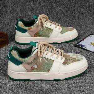 Dalsonshoes Men'S Casual Retro Secret Forest Oil Painting Pattern Sneakers