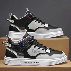 Dalsonshoes Men'S Fashion High Top Color Block Sneakers