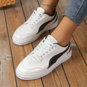 Dalsonshoes Women Fashion Plus Size Thick-Soled Round Toe Flat Sneakers