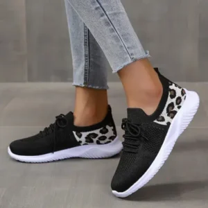 Dalsonshoes Women Casual Mesh Breathable Leopard Sneakers