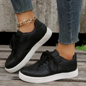 Dalsonshoes Women Fashion Casual PU Lace-Up Sneakers