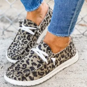 Dalsonshoes Women Leopard Casual Flat Loafers Shoes