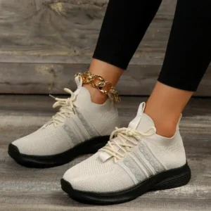 Dalsonshoes Women Fashion Casual Flying Mesh Breathable Thick-Soled Sneakers