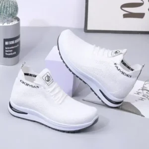 Dalsonshoes Women Fashion Casual Mesh Breathable Solid Color Sneakers