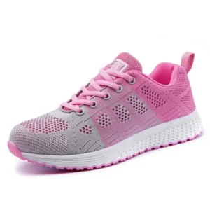 Dalsonshoes Women Fashion Casual Color Blocking Lace-Up Mesh Breathable Sneakers