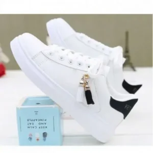 Dalsonshoes Women Fashion Flat Solid Color Lace-Up Sneakers