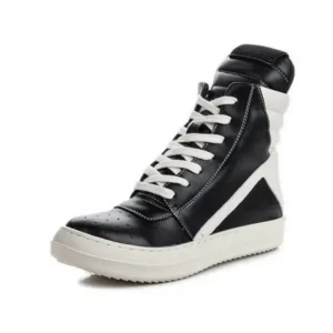 Dalsonshoes Women Fashion Casual Black White Inverted Triangle High Top Shoes