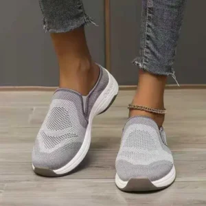 Dalsonshoes Women Fashion Fly Knit Casual Colorblock Flat Sneakers