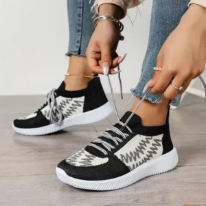 Dalsonshoes Women Fashion Color Block Mesh Platform Sneakers