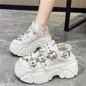 Dalsonshoes Women Fashion Platform Solid Color Sneakers