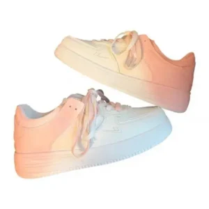 Dalsonshoes Women Fashion Round Toe Gradient Platform Sneakers