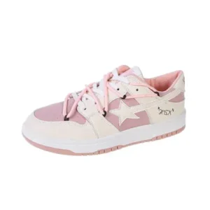 Dalsonshoes Women Fashion Low Top Flat Retro Sneakers